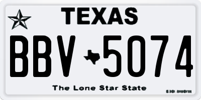 TX license plate BBV5074