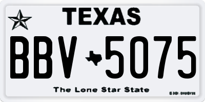 TX license plate BBV5075