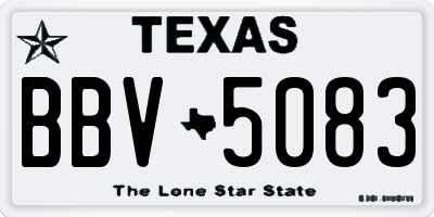 TX license plate BBV5083