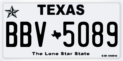 TX license plate BBV5089