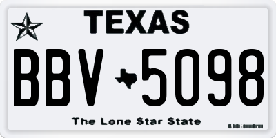 TX license plate BBV5098
