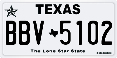TX license plate BBV5102