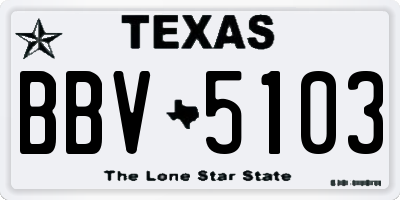 TX license plate BBV5103