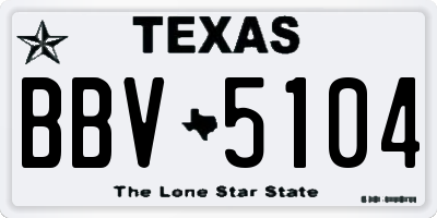 TX license plate BBV5104