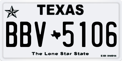 TX license plate BBV5106
