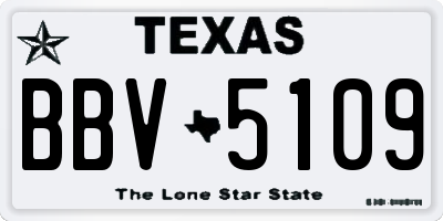 TX license plate BBV5109