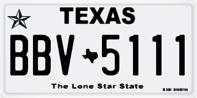 TX license plate BBV5111