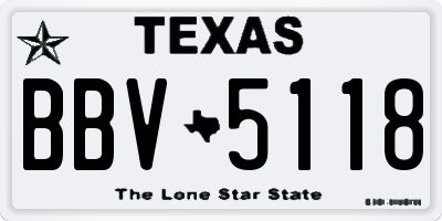 TX license plate BBV5118