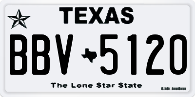 TX license plate BBV5120