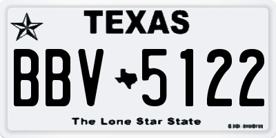 TX license plate BBV5122