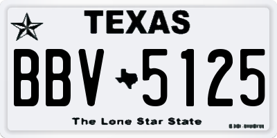 TX license plate BBV5125