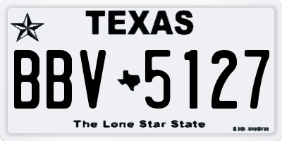 TX license plate BBV5127
