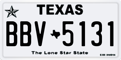 TX license plate BBV5131
