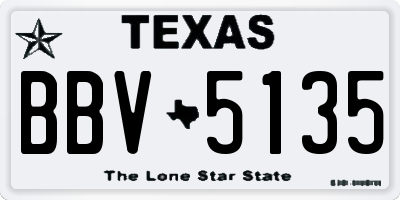 TX license plate BBV5135
