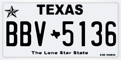 TX license plate BBV5136