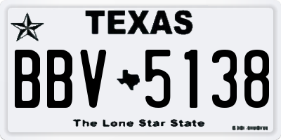 TX license plate BBV5138