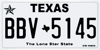 TX license plate BBV5145