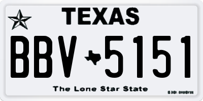 TX license plate BBV5151