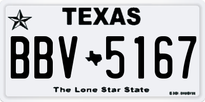 TX license plate BBV5167