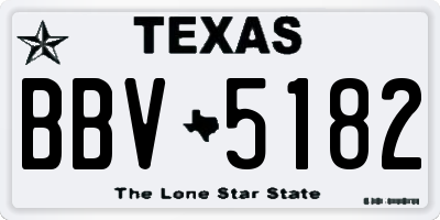 TX license plate BBV5182