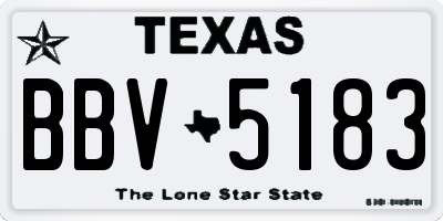 TX license plate BBV5183