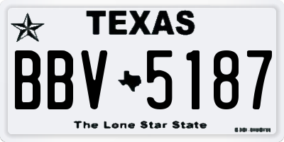 TX license plate BBV5187