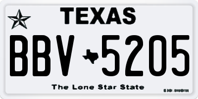 TX license plate BBV5205