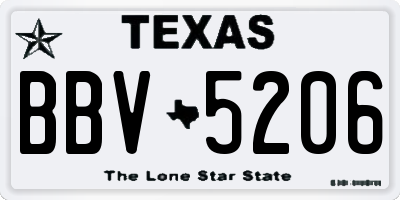 TX license plate BBV5206