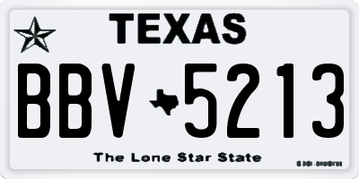 TX license plate BBV5213