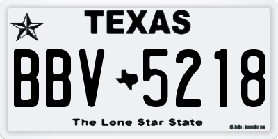 TX license plate BBV5218