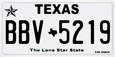 TX license plate BBV5219