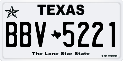 TX license plate BBV5221