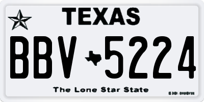 TX license plate BBV5224