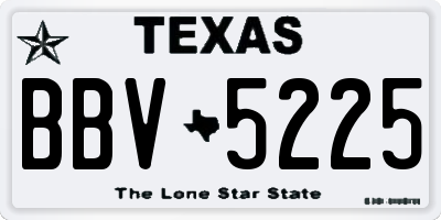 TX license plate BBV5225