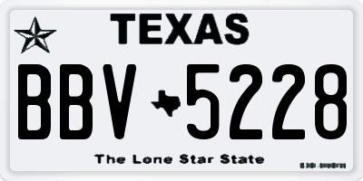 TX license plate BBV5228