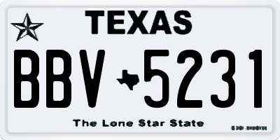 TX license plate BBV5231