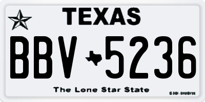 TX license plate BBV5236