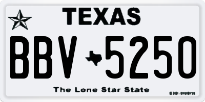 TX license plate BBV5250