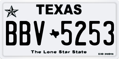 TX license plate BBV5253
