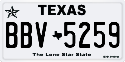 TX license plate BBV5259