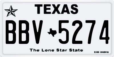 TX license plate BBV5274