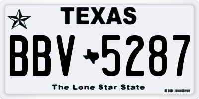 TX license plate BBV5287