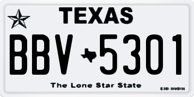 TX license plate BBV5301