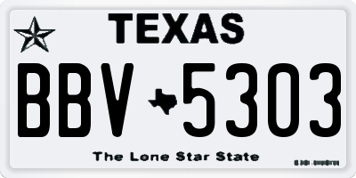 TX license plate BBV5303
