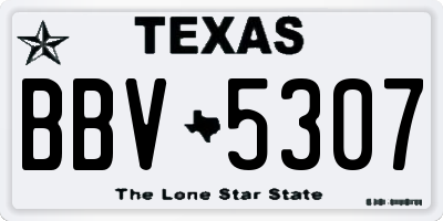 TX license plate BBV5307