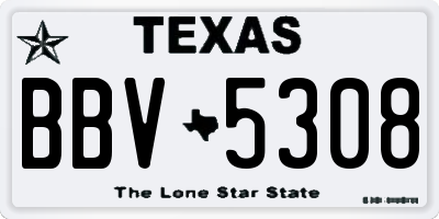 TX license plate BBV5308