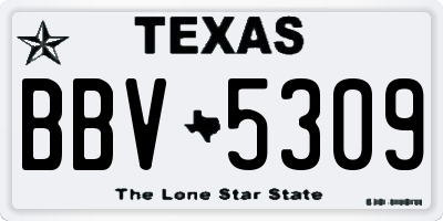 TX license plate BBV5309