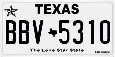 TX license plate BBV5310