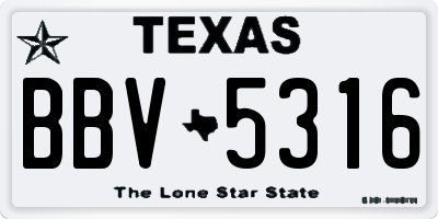 TX license plate BBV5316