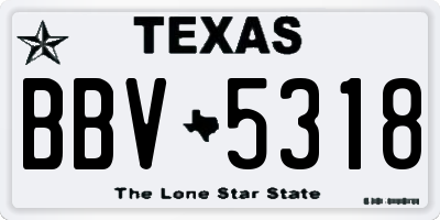 TX license plate BBV5318